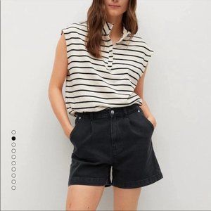 Mango Slouchy Regina Jean Shorts size 12 Womens summer black pants NWT vintage